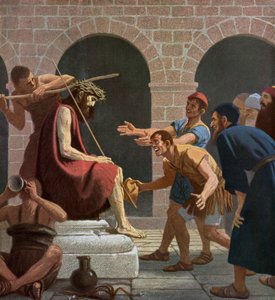 Jezus bespot na gekroond te zijn met de Doornenkroon